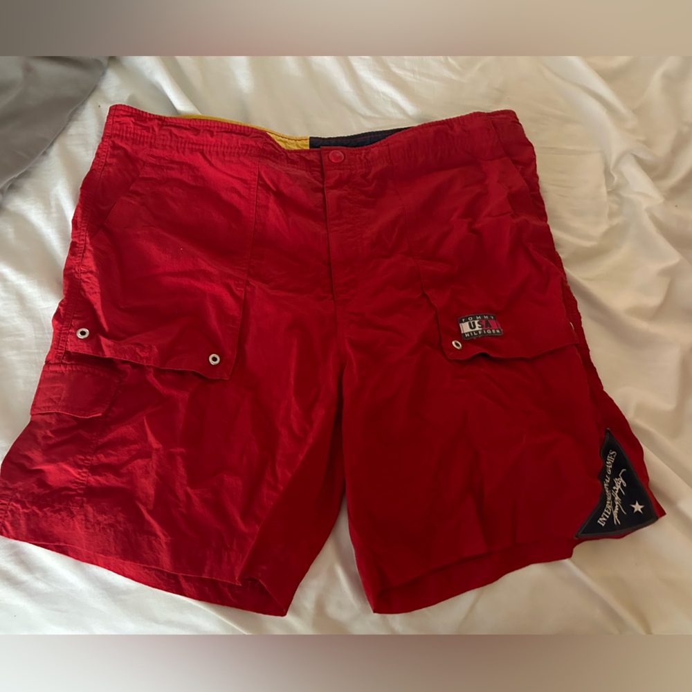 Tommy Hilfiger Red Cargo Shorts
